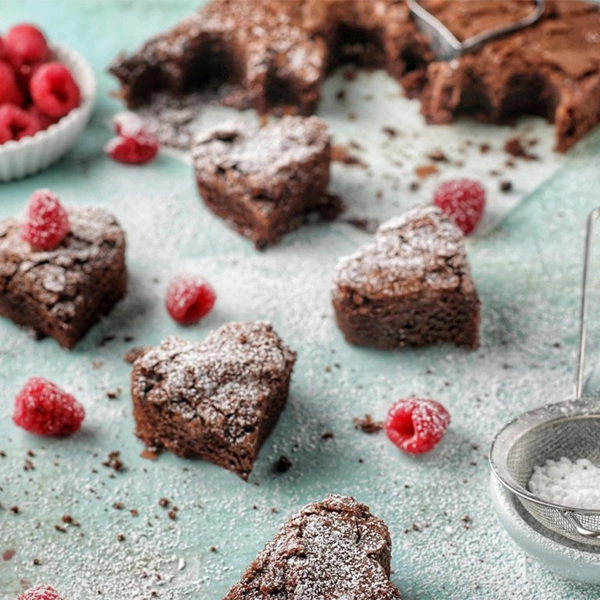 Chocolate Brownie Valentine Hearts